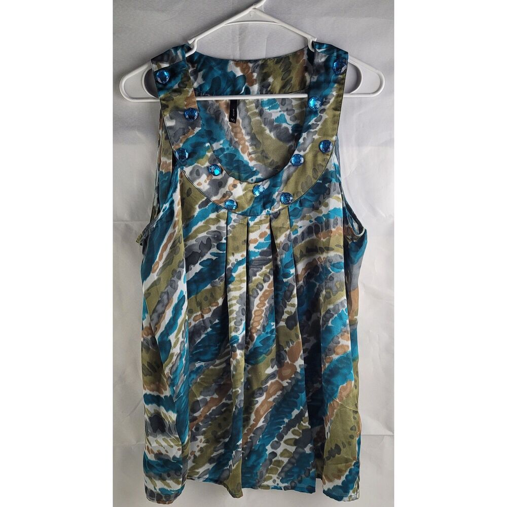 New Directions embellished sleeveless tank top Sz S